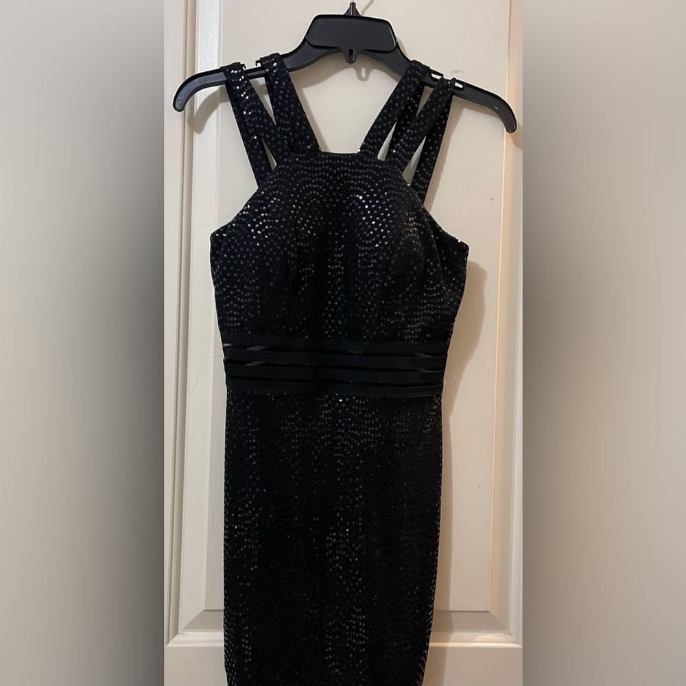 Jodi Kristopher Black Sequined Formal Dress Juniors Size 3